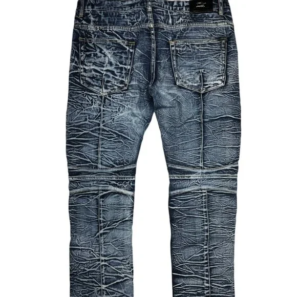 Damati Ripped Denim Moto Style Jean (42)